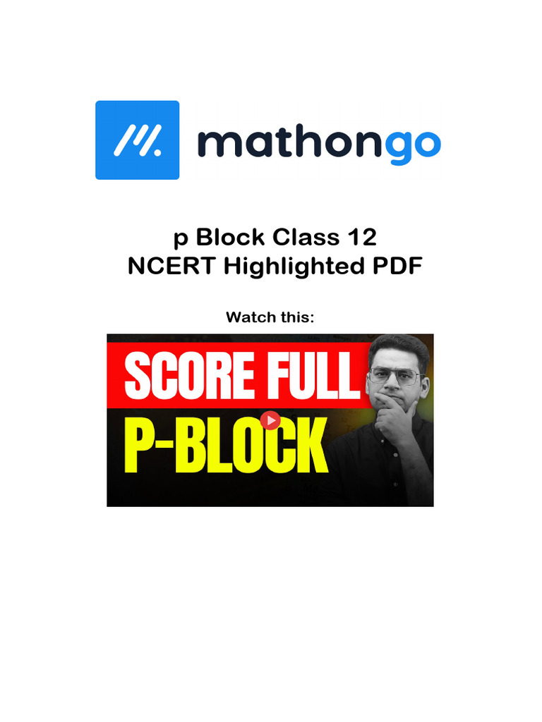 P BLOCK ELEMENTS CLASS 12 NCERT PDF NOTES HINDI MEDIUM visual data 2
