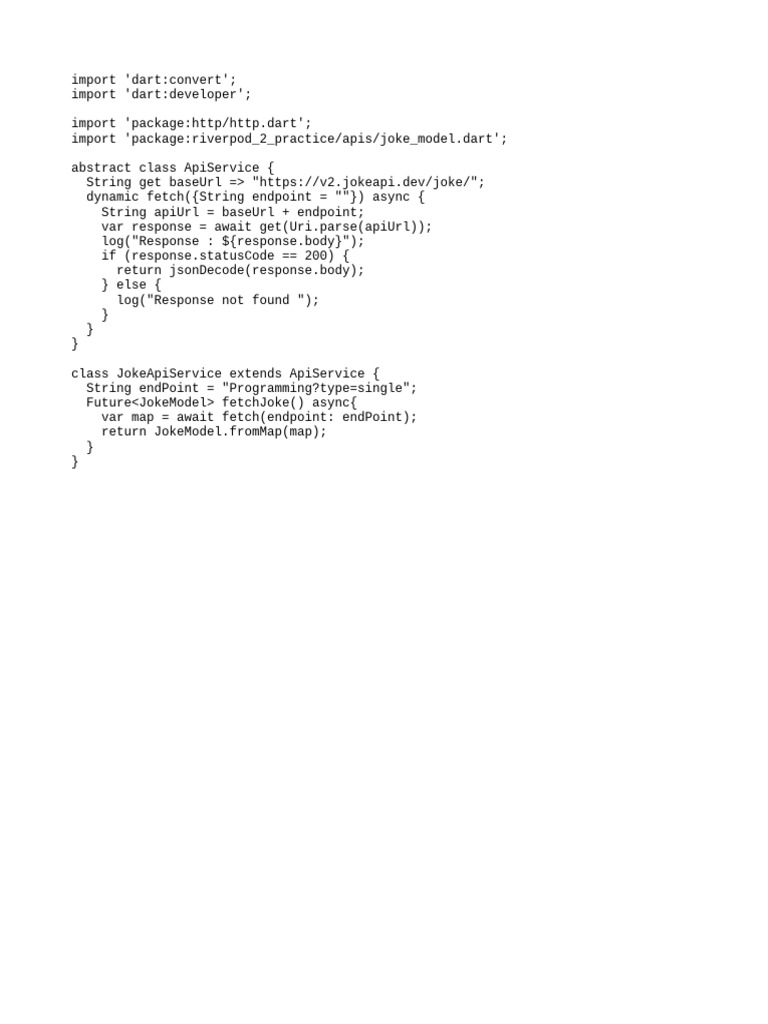 Joke API Service Implementation | PDF