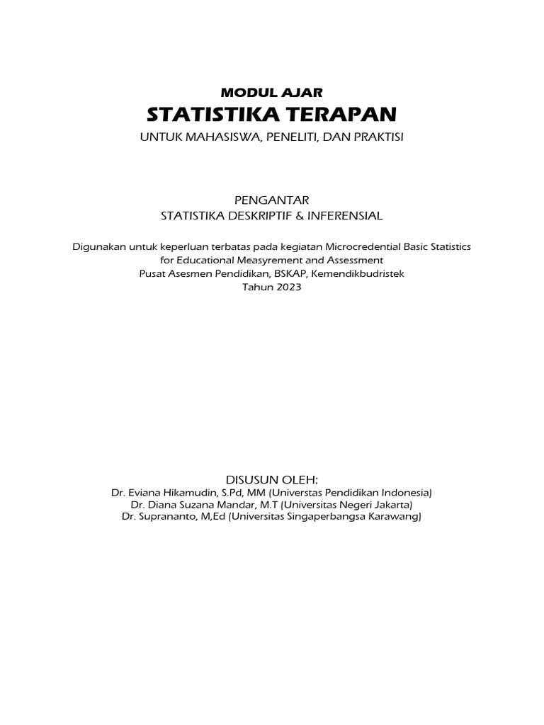 Modul Statistika Terapan untuk Pendidikan | PDF