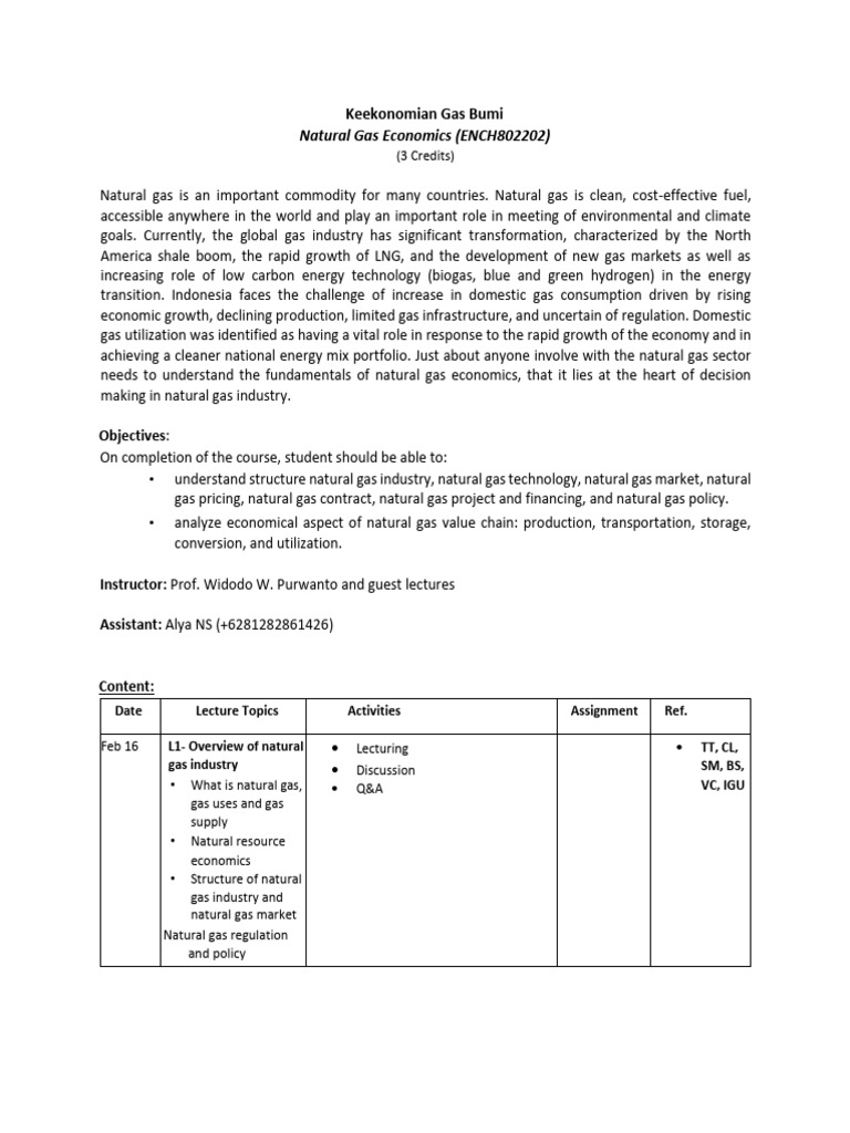 Natural Gas Economics Course Overview | PDF | Natural Gas | Liquefied ...