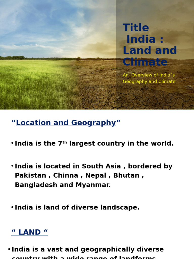 India’s Geography and Climate Overview | PDF