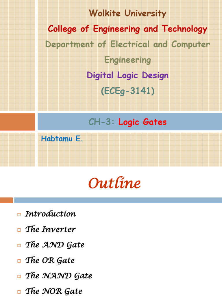 Digital Logic Design: Logic Gates Overview | PDF | Logic Gate | Cmos