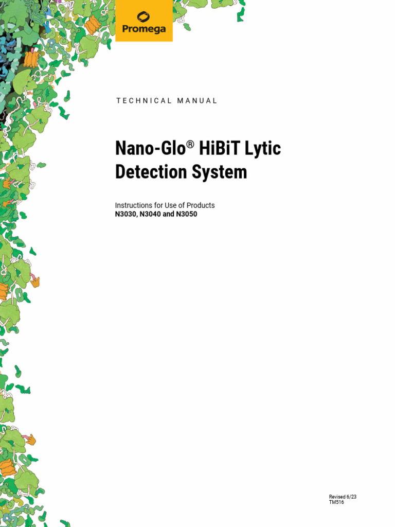 Nano Glo Hibit Lytic Detection System Technical Manual | PDF | Proteins ...