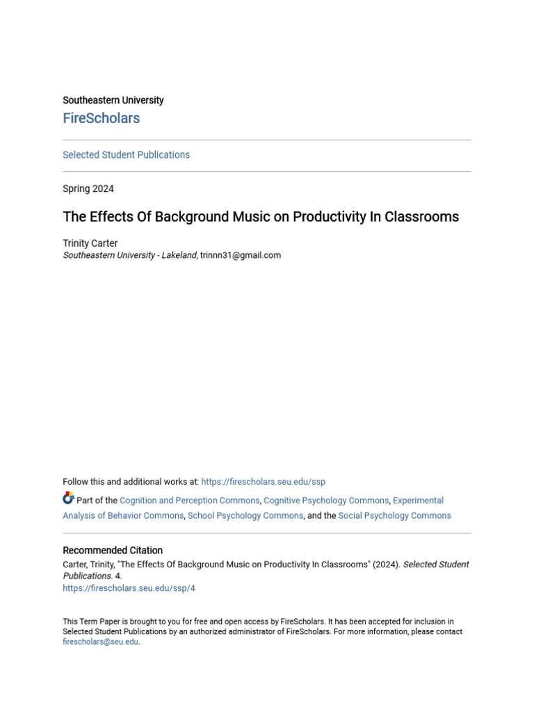 The Emotional Effect Of Background Music On Selective Attention Of ...