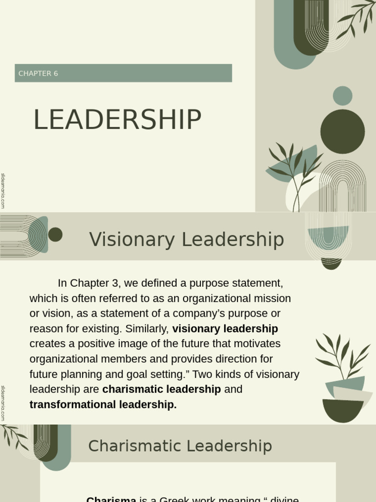 Chapter 6 LEADERSHIP | PDF | Leadership | Charisma