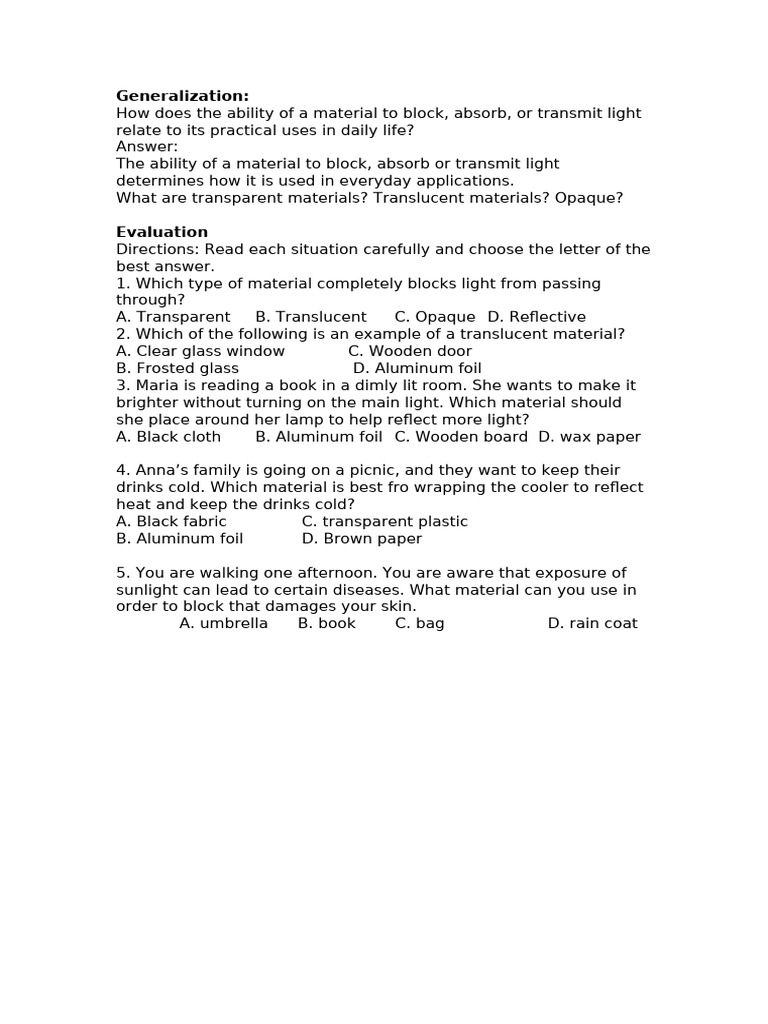 Generalization and Evaluation | PDF