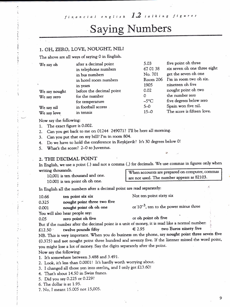 English Numerical Expressions Guide | PDF | Notation | Mathematics