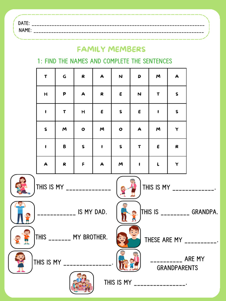 Worksheet Family Members | PDF