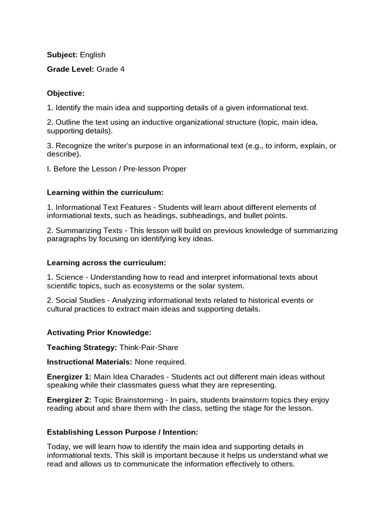 lesson_plan (2) | PDF | Reading Comprehension | Pedagogy