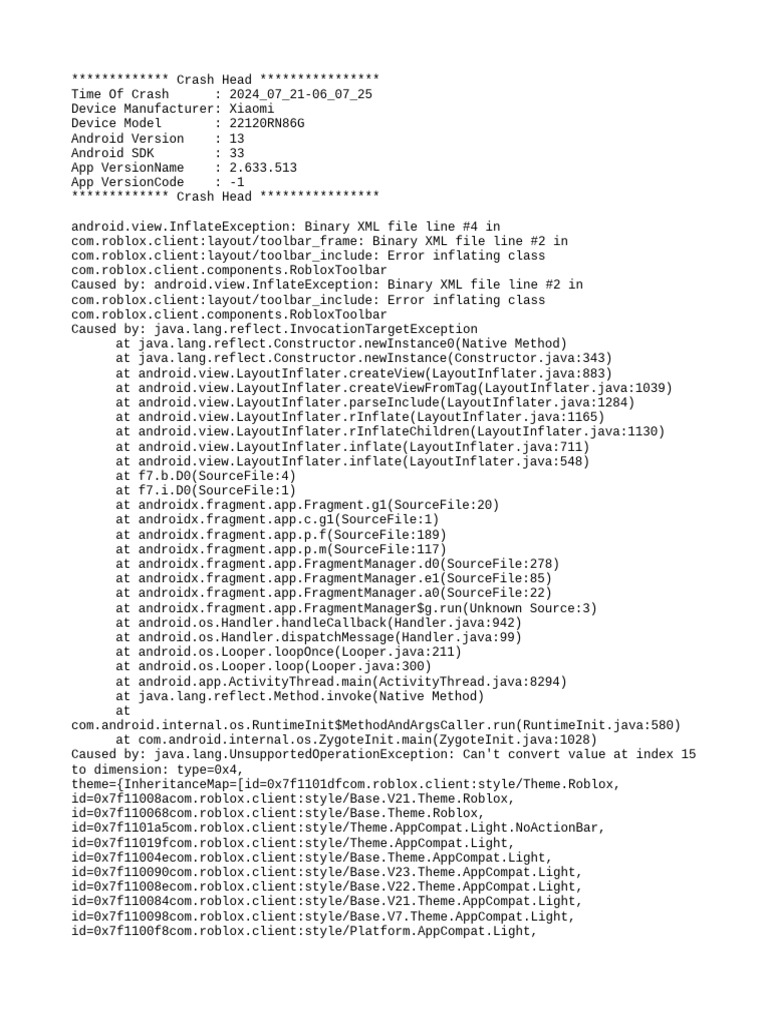Android App Crash Log Analysis | PDF | Computer Programming | Computing ...