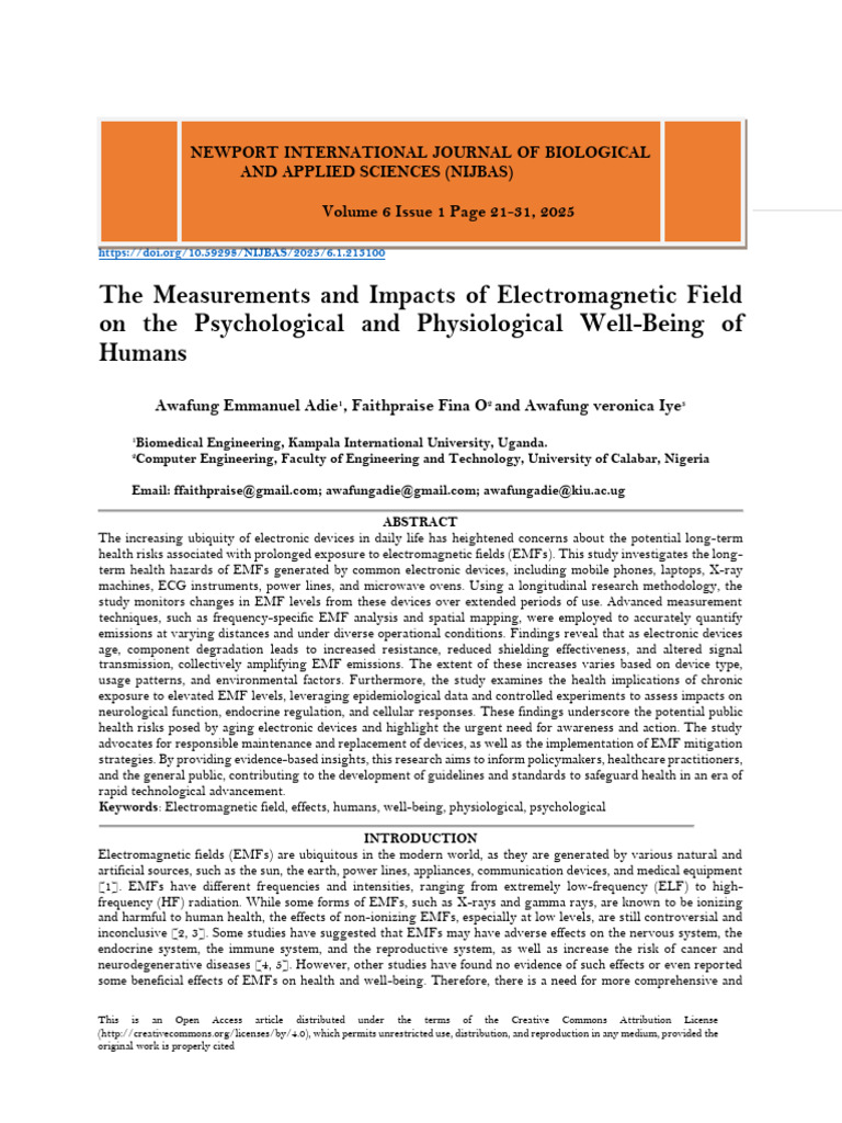 EMF Effects on Human Health and Well-Being | PDF | Autoimmune Disease ...