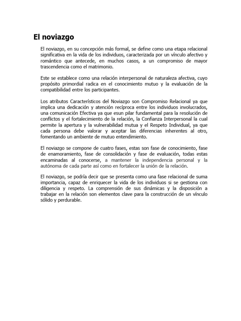 Dinámicas y fases del noviazgo | PDF