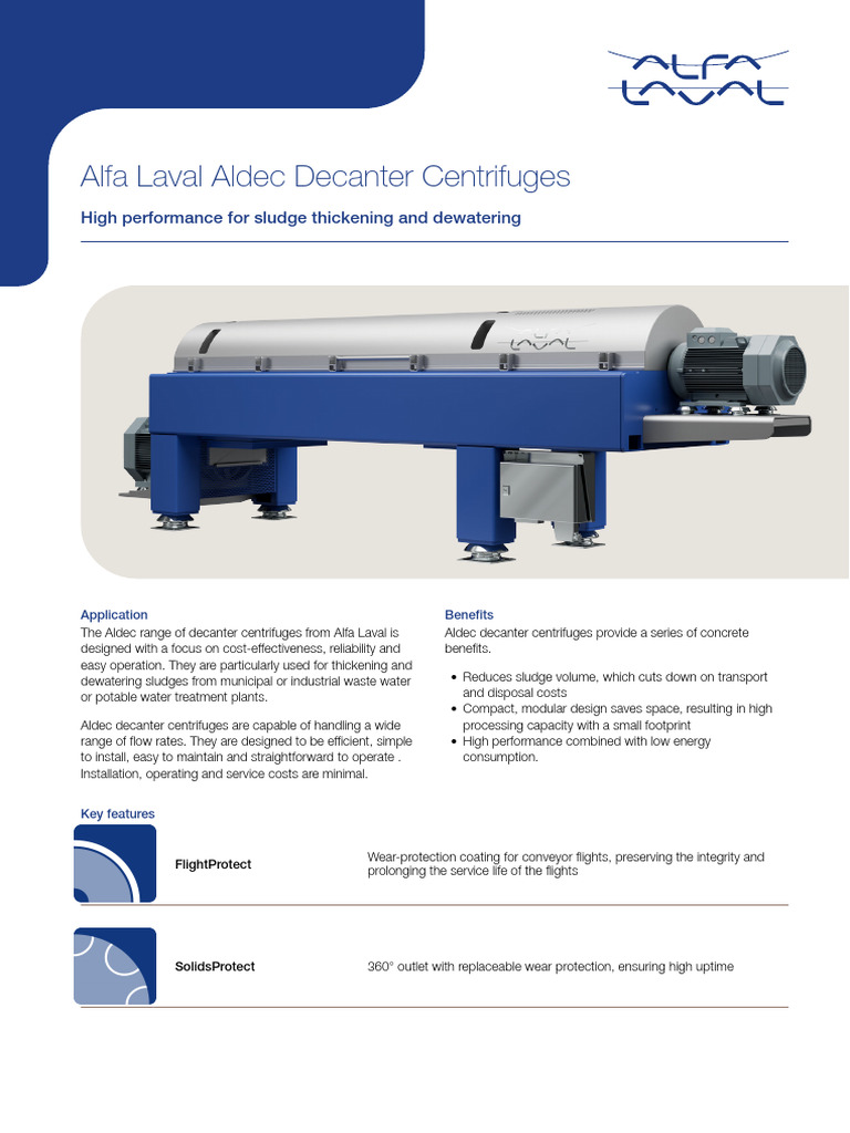 Alfa Laval Aldec Decanter Centrifuges | PDF | Mechanical Engineering