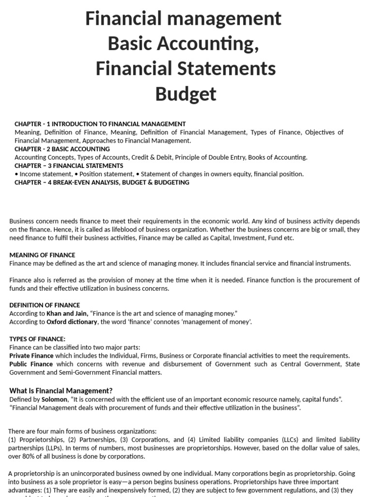 Financial Management | PDF | Debits And Credits | Net Income