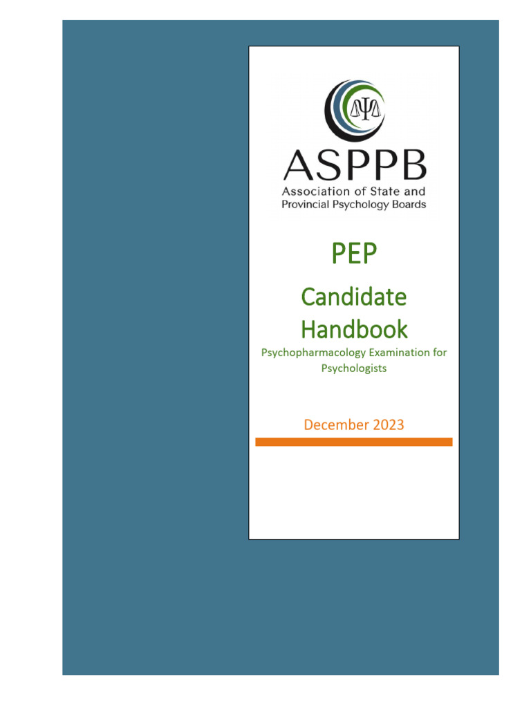 PEP Candidate Handbook for Psychologists | PDF | Major Depressive ...