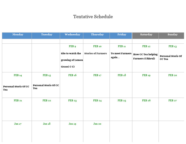 Documentary Schedule | PDF