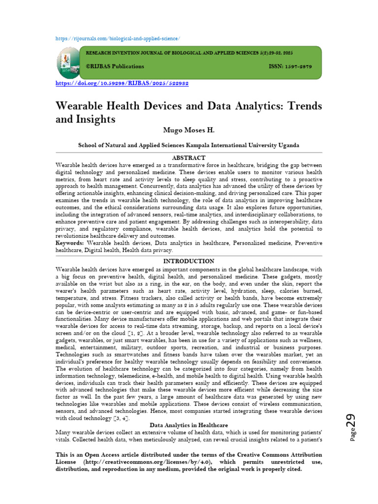 Wearable Health Devices & Data Analytics Insights | PDF | Wearable ...