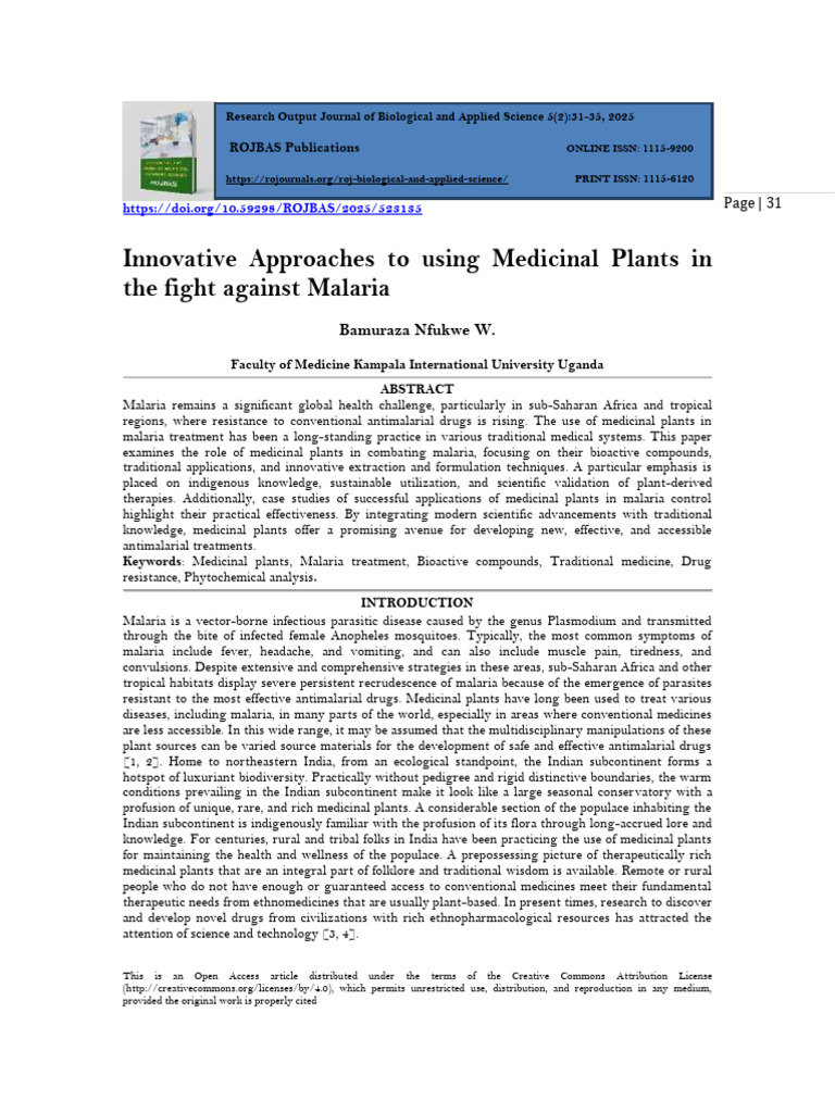 Innovative Approaches To Using Medicinal Plants in The Fight Against ...