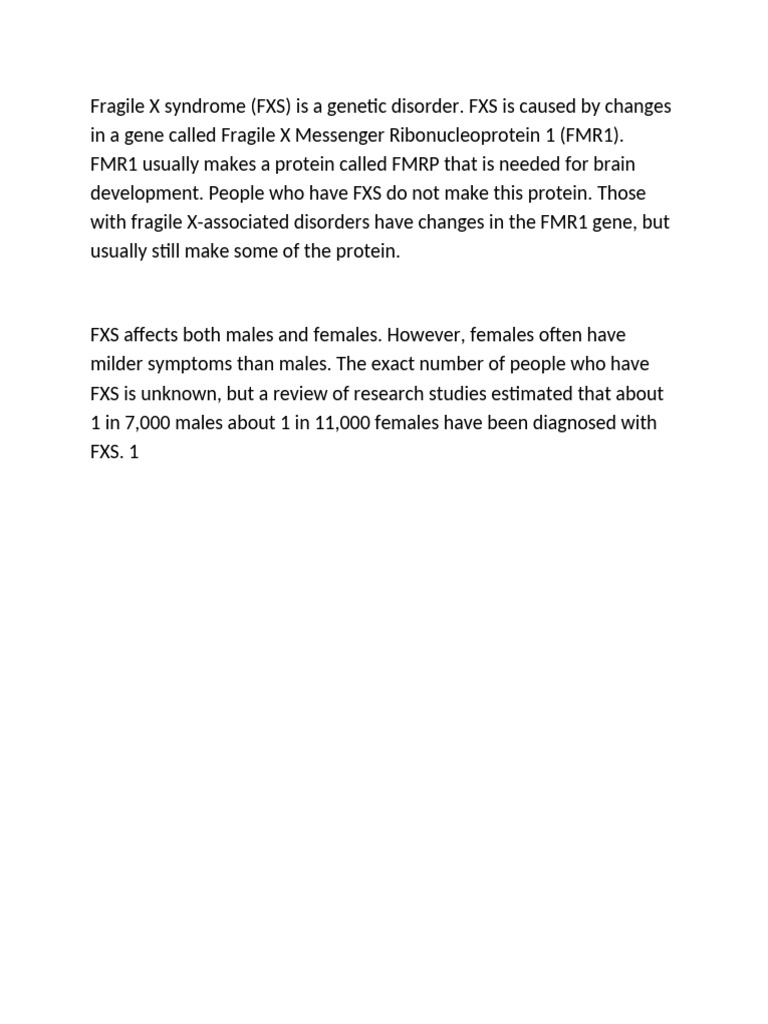 Fragile X syndrome | PDF