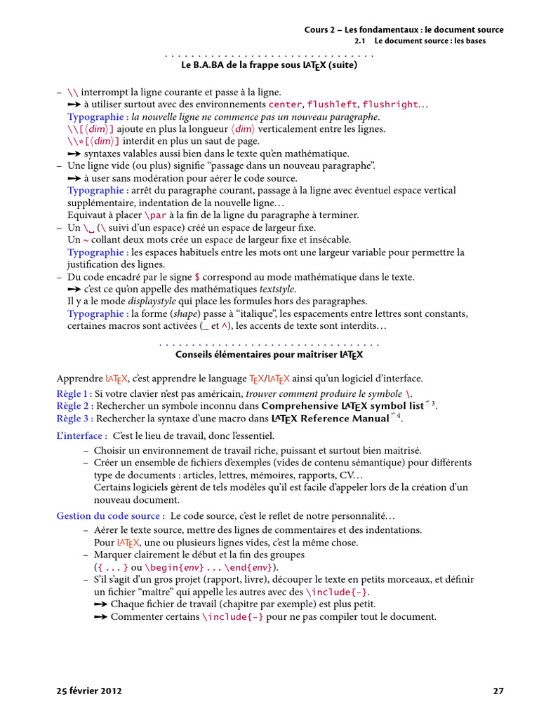 Fondamentaux de LATEX : Document Source | PDF | Macro-définition ...