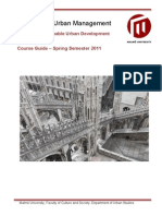 Sustainable Urban Management: Thesis in Sustainable Urban Development (BY602E) Course Guide - Spring Semester 2011