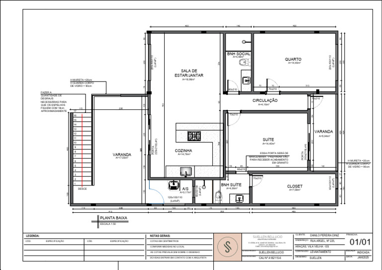 Planta Baixa de Casa com 3 Quartos | PDF