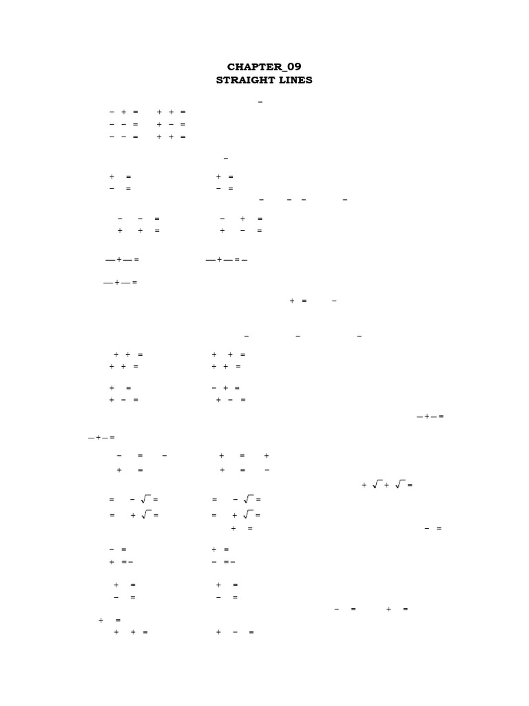 Ch 09 Straight Lines Pdf Line Geometry Cartesian Coordinate System