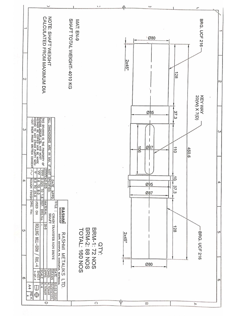 Chain Transfer Drive Shaft | PDF