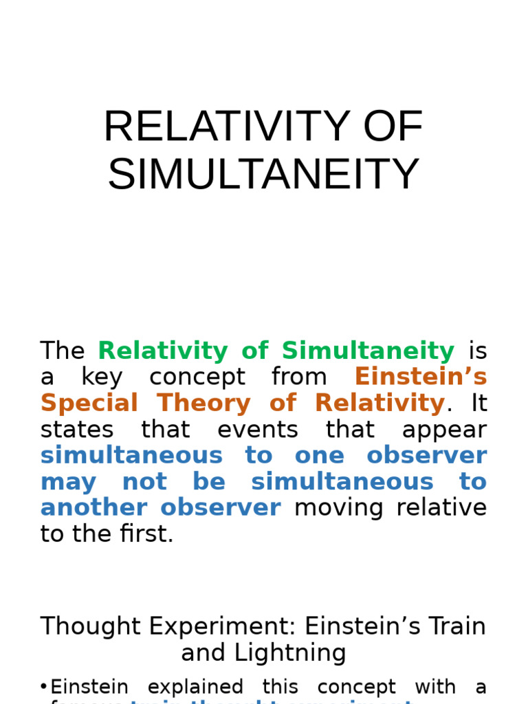 Understanding Relativity of Simultaneity | PDF | Special Relativity ...