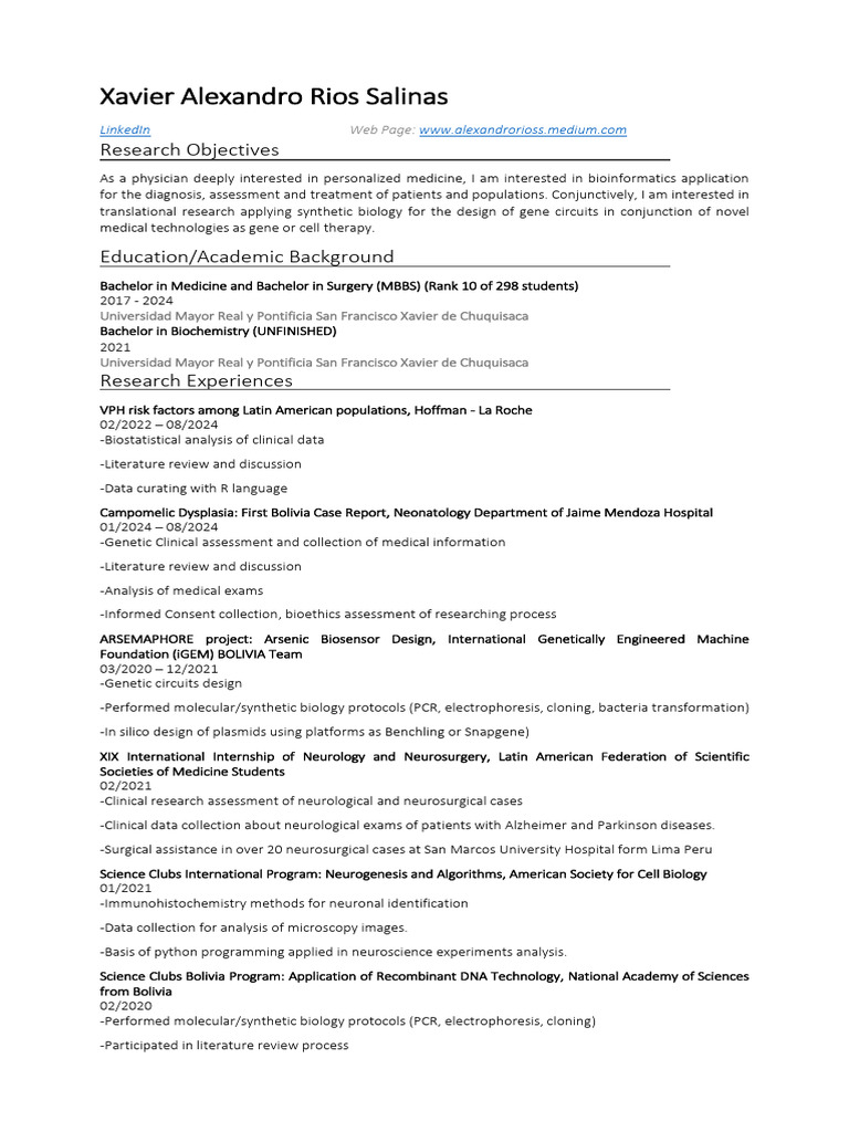 ISTernship_CV_Template | PDF | Medicine | Neurosurgery