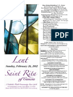 Sunday, February 26, 2012: Parish Office/Mailing Address: 50 East Alegria Ave., Sierra Madre, CA 91024 626.355.1292