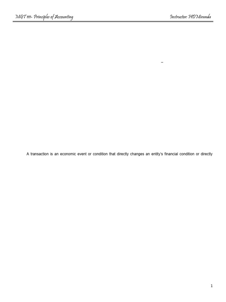 Chapter 2 Accounting Cycle 1 | PDF | Debits And Credits | Equity (Finance)