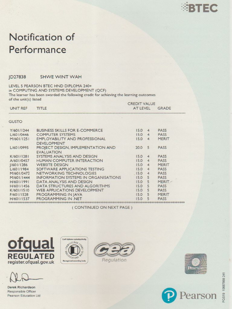Notification of Performance 2 | PDF