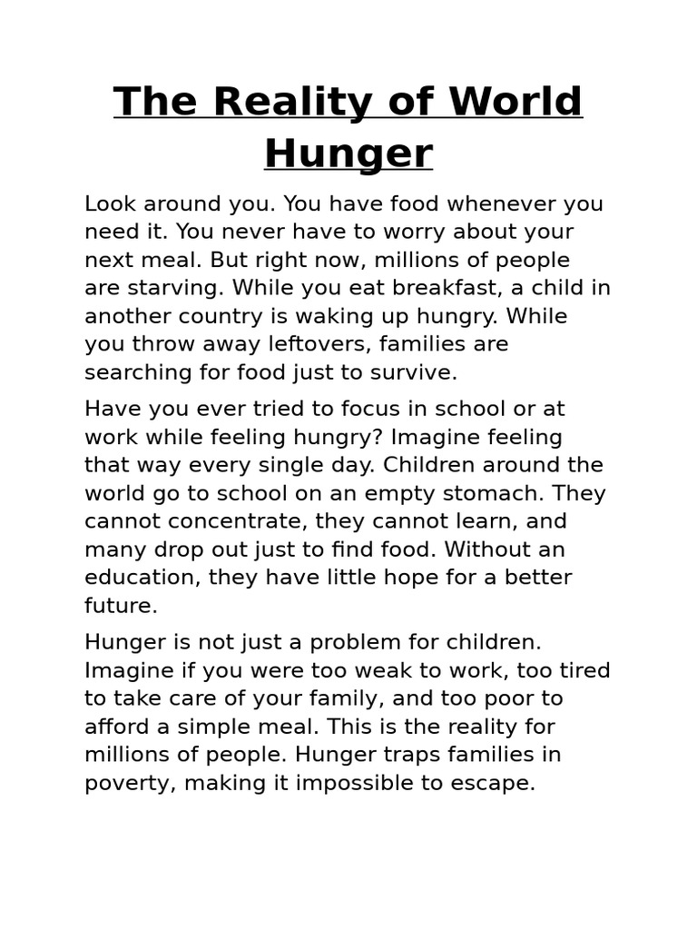 Understanding Global Hunger Issues | PDF