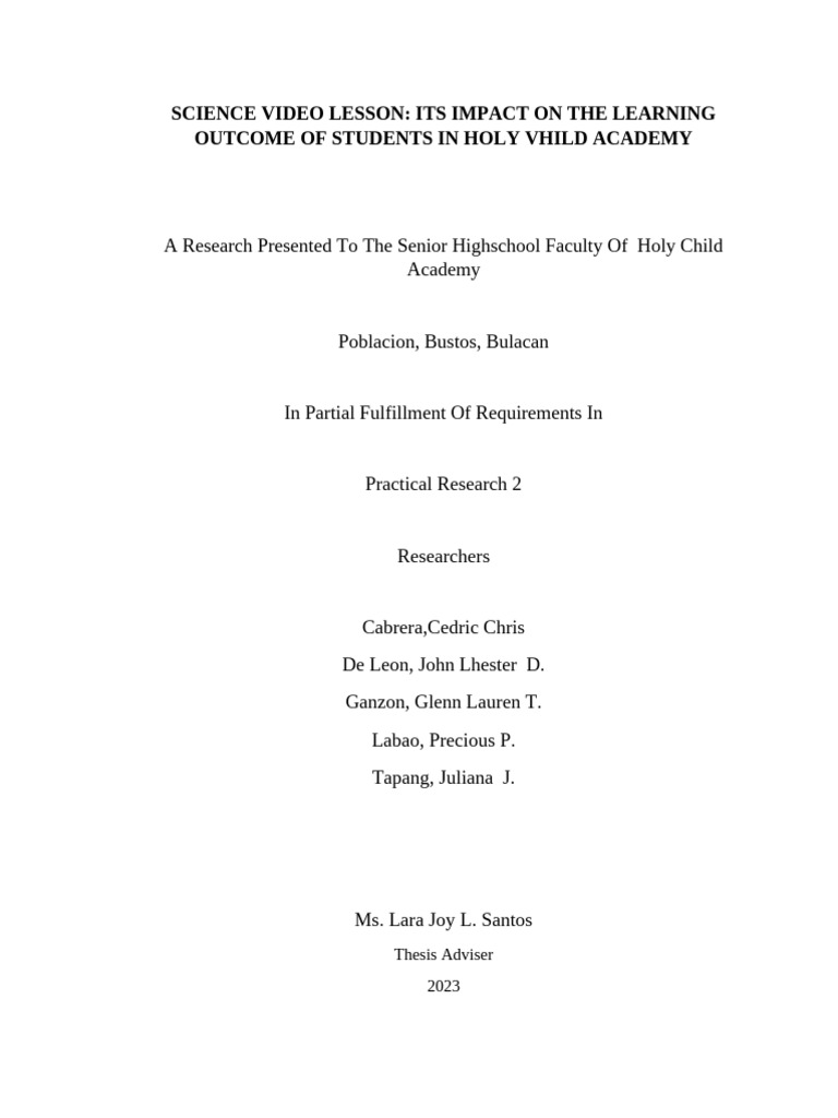 Impact of Science Videos on Student Learning | PDF | Science | Learning