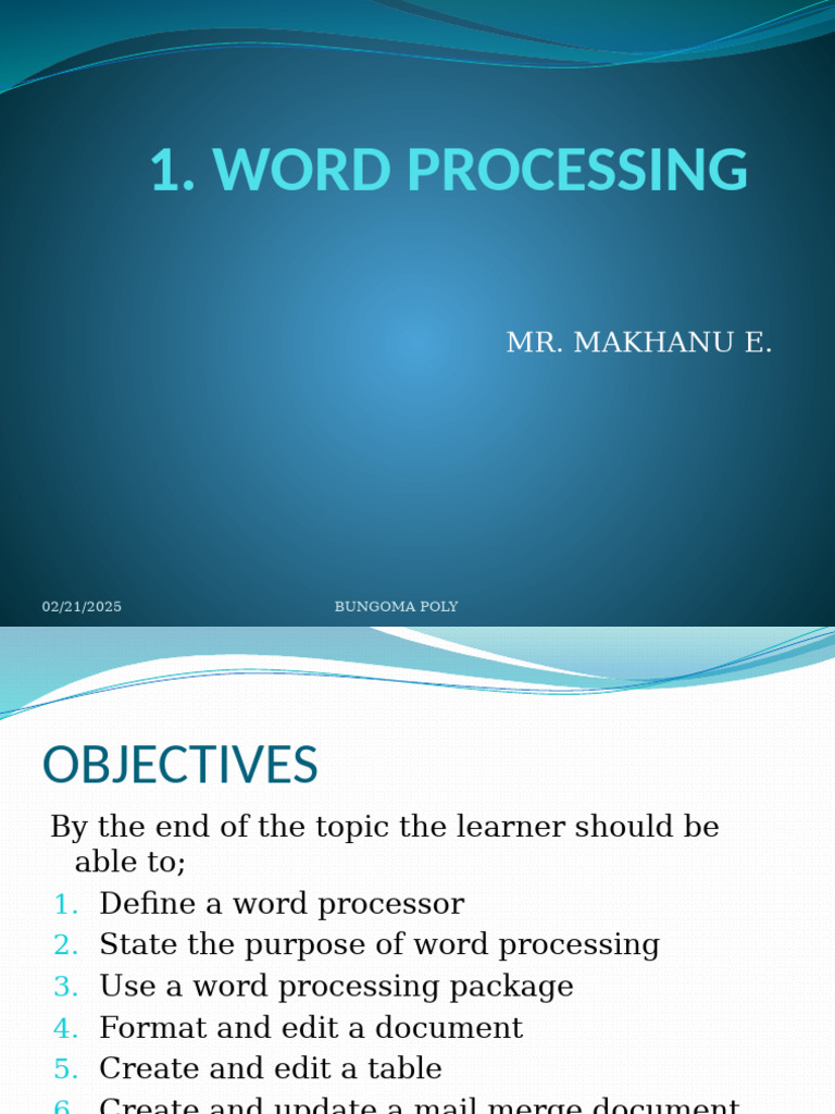 INTRODUCTION TO WORD PROCESSING | PDF | Microsoft Word | Microsoft Office