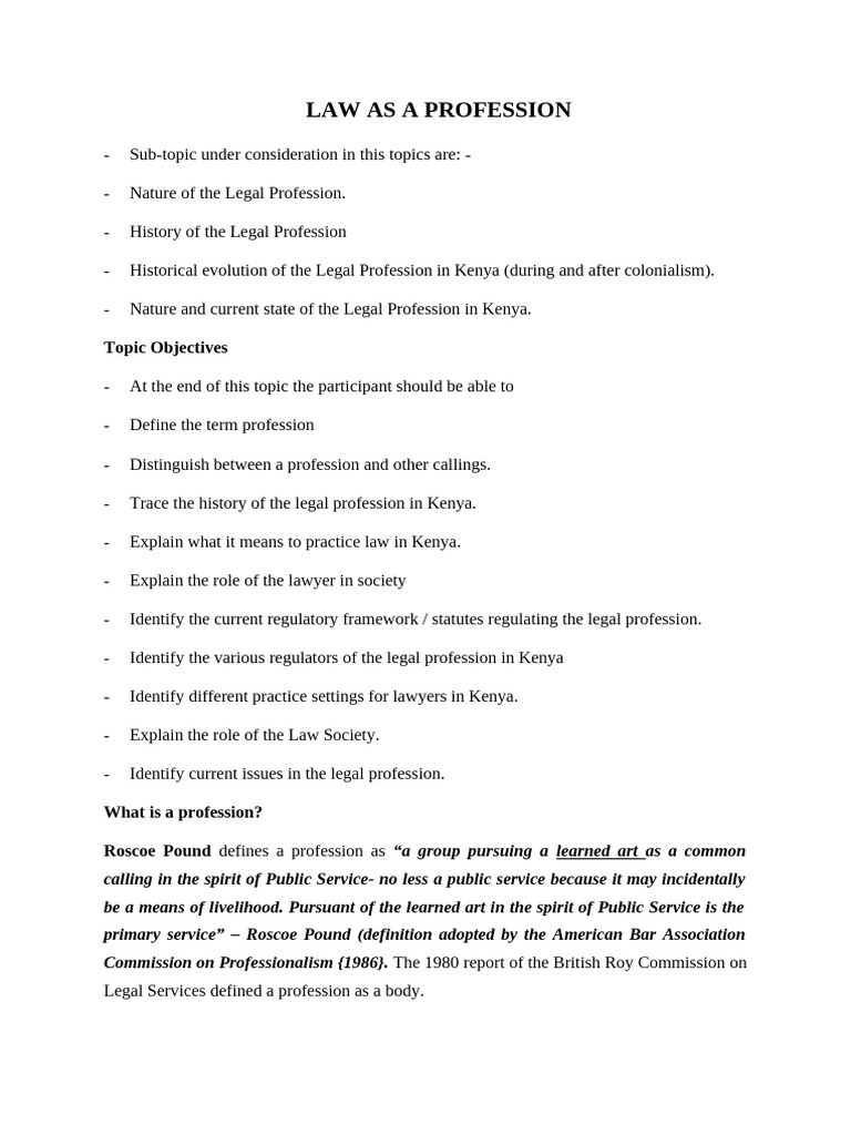 Legal Profession in Kenya: Overview and History | PDF | Lawyer | Advocate