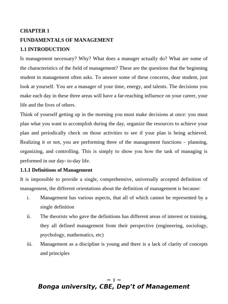 CHAPTER 1 Introduction to Management | PDF | Goal | Human Resources
