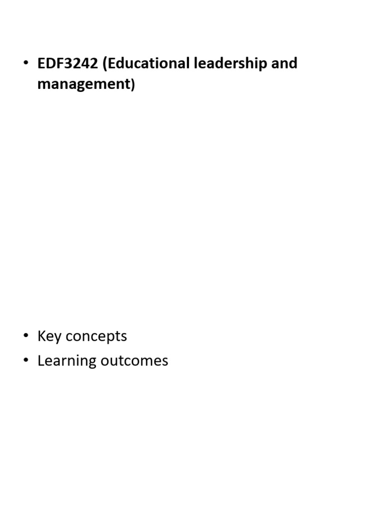 Educational Leadership and Management Guide | PDF | Leadership | Power ...
