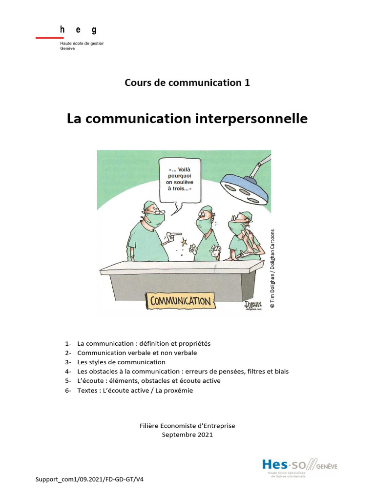 Communication interpersonnelle et biais | PDF | la communication ...