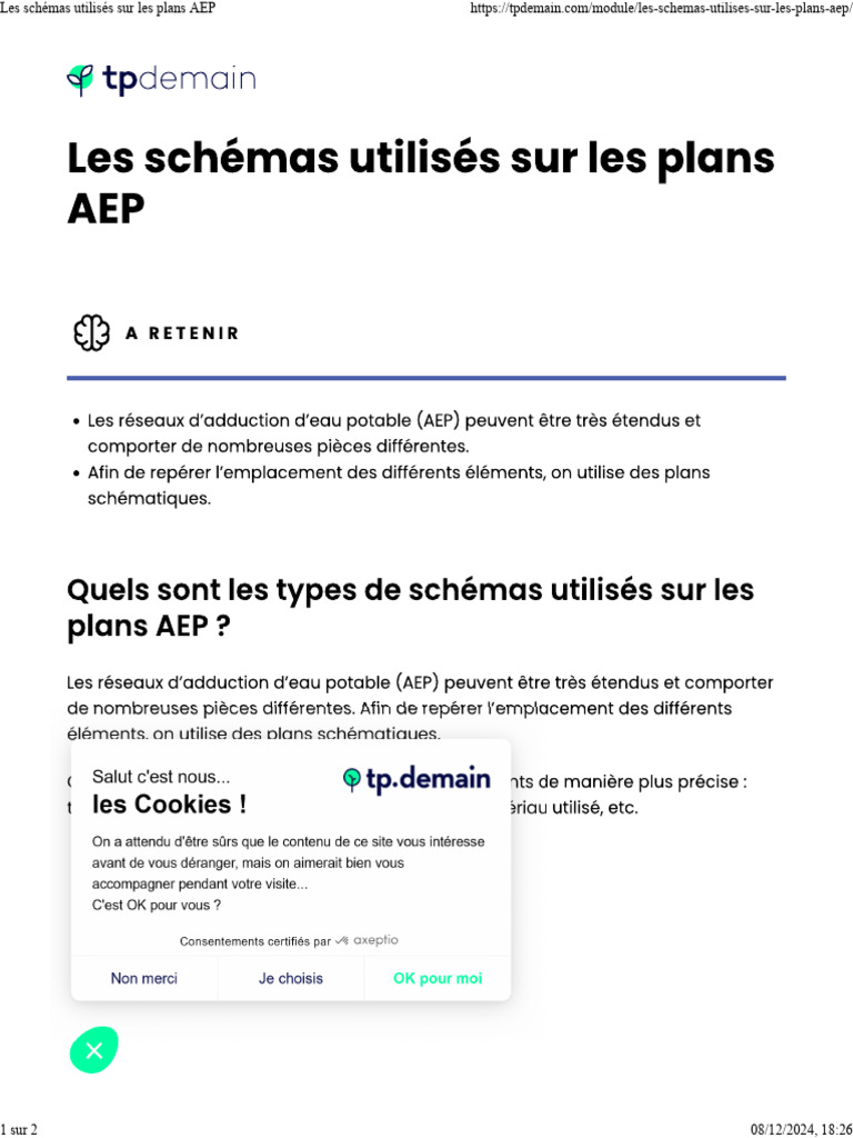 Schémas des plans AEP | PDF