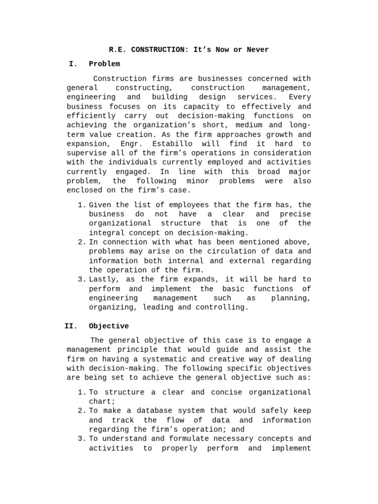 Case Study-RE Construction | PDF | Information | Business Model