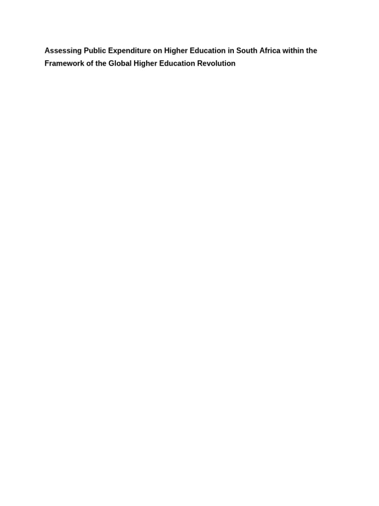 Public Spending on South African Higher Education | PDF | Government ...