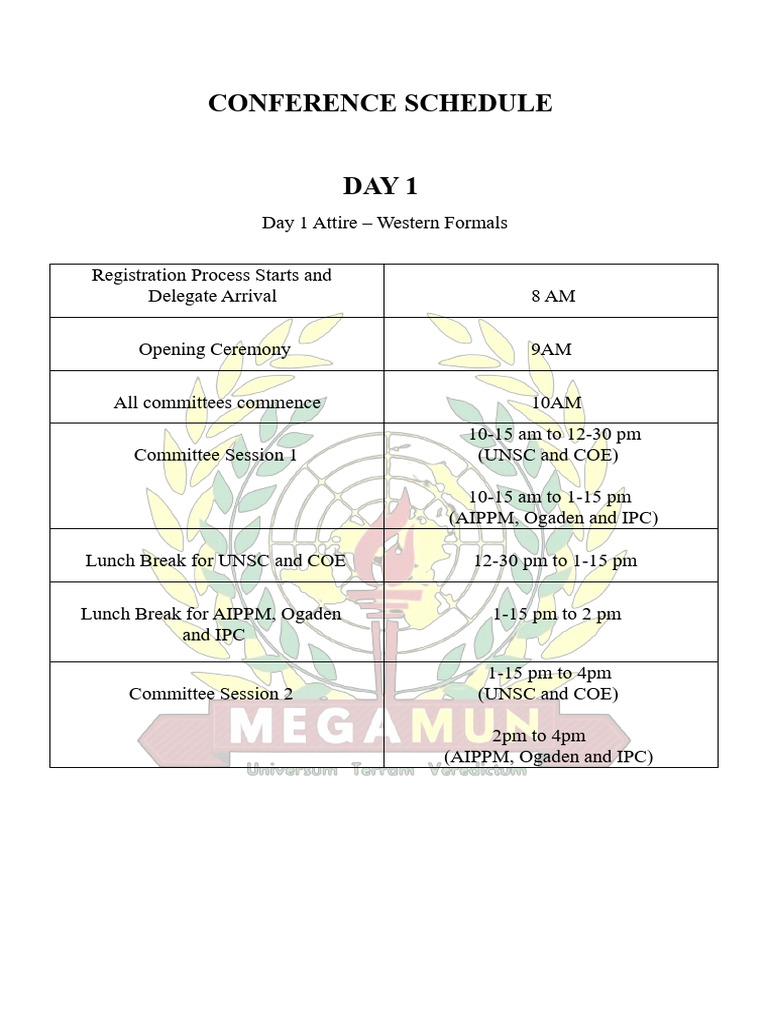 Conference Schedule Overview | PDF