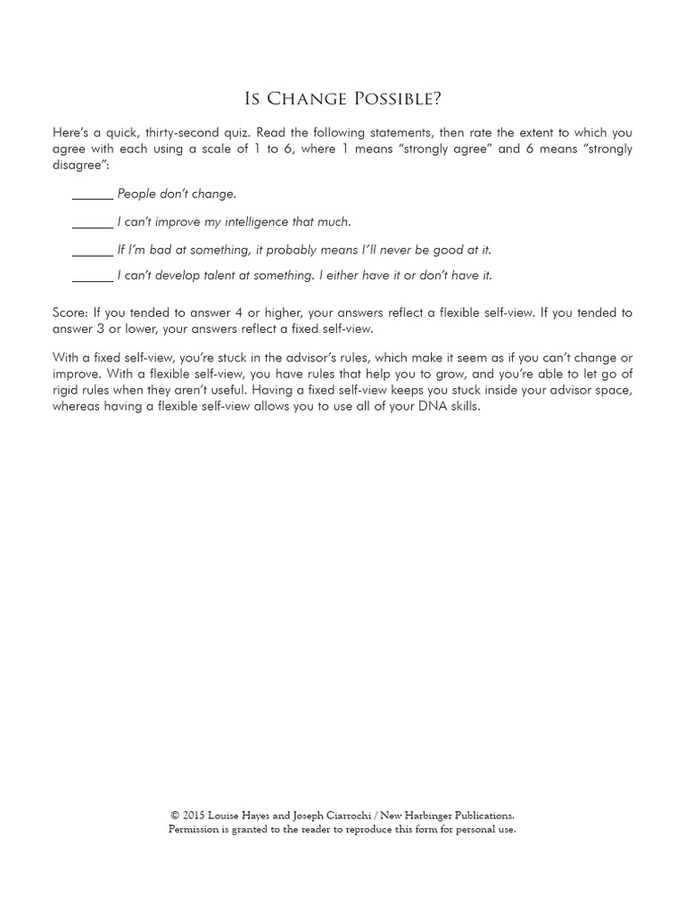Understanding Fixed vs. Flexible Self-View | PDF