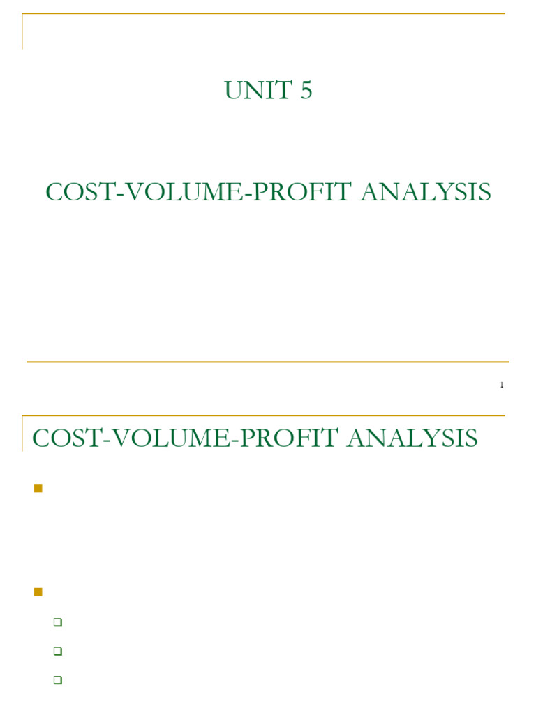 Profit-Volume Analysis in CVP | PDF | Pricing | Business Economics