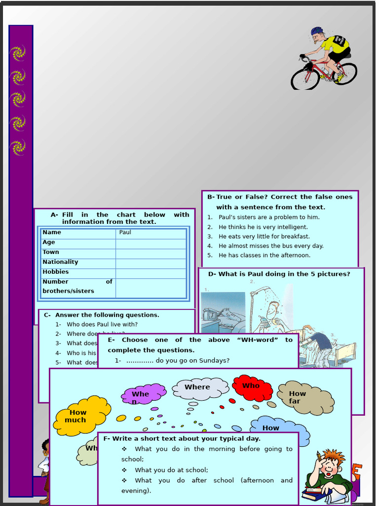 Paul's Daily Routine and Activities | PDF
