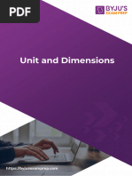 Units and Dimensions in Class 11 Physics | PDF
