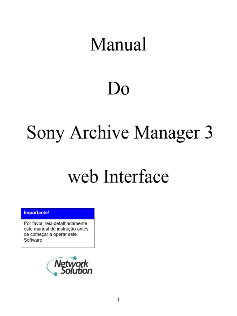 Manual do Sony Archive Manager 3 | PDF | Rede mundial de computadores ...