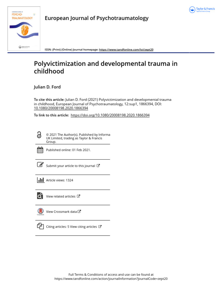 Polyvictimization and Childhood Trauma | PDF | Complex Post Traumatic ...